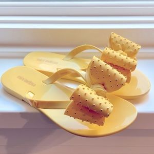 Mini Melissa Flip Flops NWT Yellow Bow